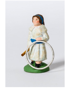 Painted santon Girl with a hoop