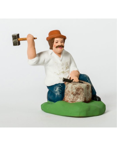 Painted santon- The stone cutter