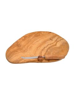 Olive wood cheese board and knife