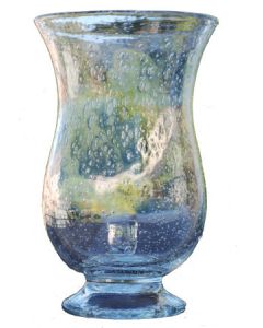 Biot glassware Hurricane lamp Blue- Verre de Biot Photophore 