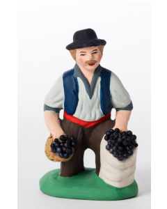 Santon de Provence Kneeling man with olives baskets
