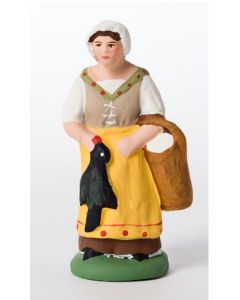 Santon de Provence Woman holding a hen