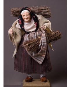 Dressed Santon Woman carrying Firewood
