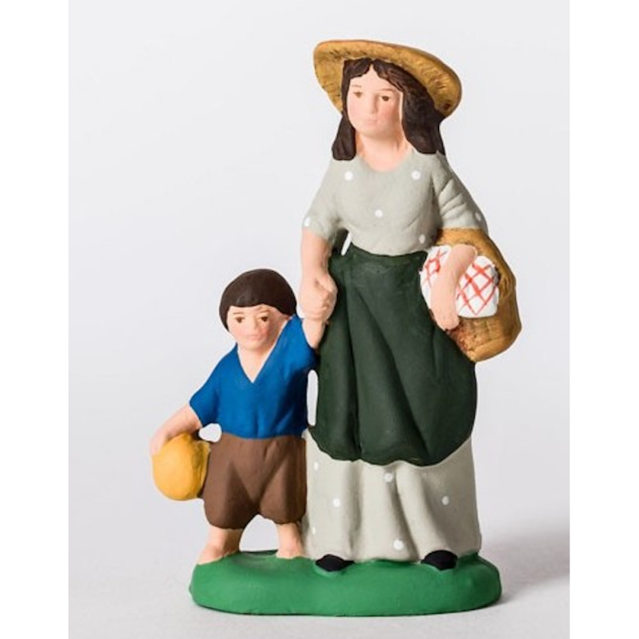 Painted santon - A young lady with a kid