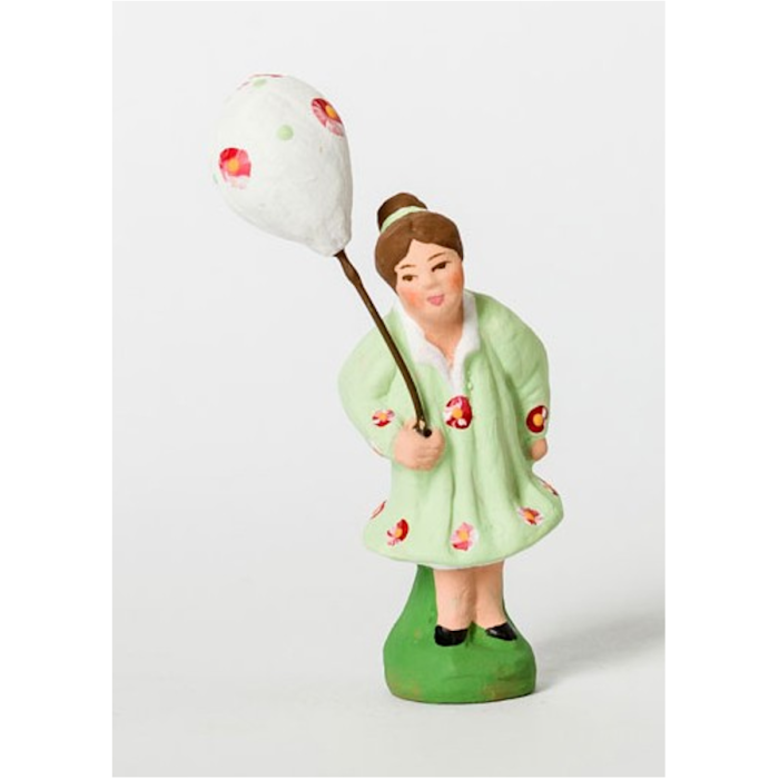 Painted santon Girl with balloon