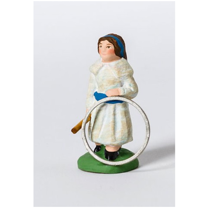 Painted santon Girl with a hoop