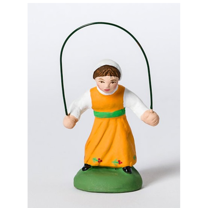 Painted santon young girl with a junp rope