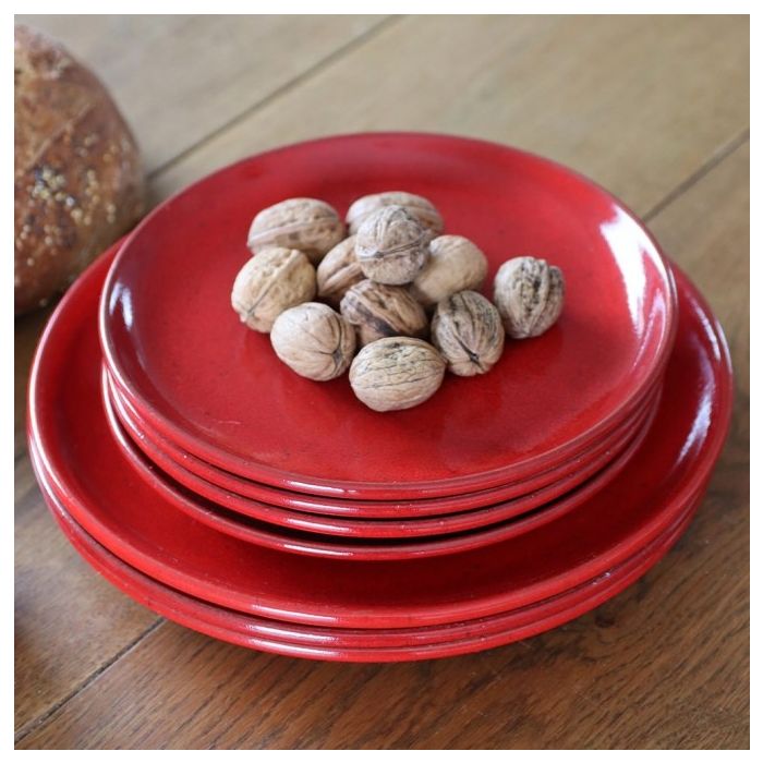 Stoneware Plate Mauleon Red