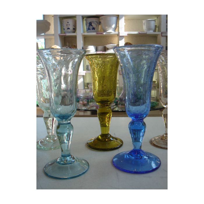 Biot Champagne glass Blue - Green - Persian Blue