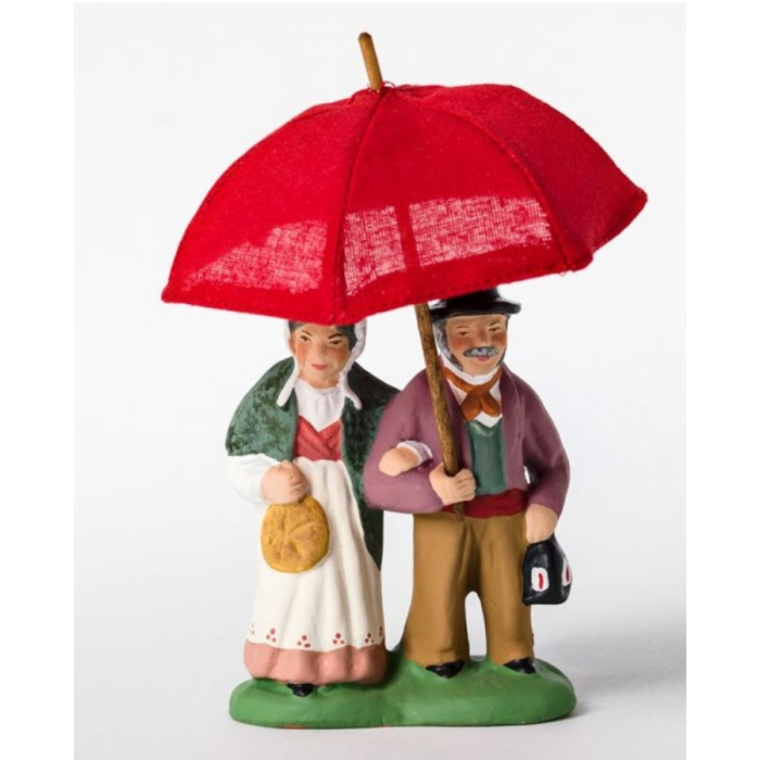 Santon de Provence - A couple under an umbrella