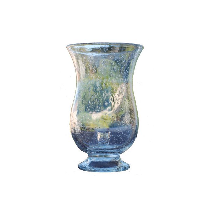 Biot glassware Hurricane lamp Blue- Verre de Biot Photophore 